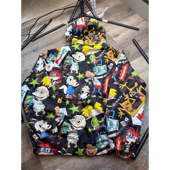Members Only Nickelodeon Rugrats All Over Print Windbreaker Jacket Mens XL - Picture 10 of 15